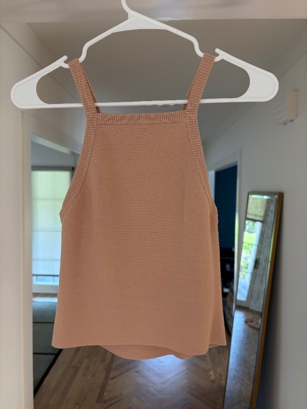 Alice + Olivia Nude Blush Knit Tank Top Size XS | Stretch Sleeveless Shell